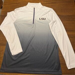 Colosseum LSU White and Black Men's Quarter-Zip